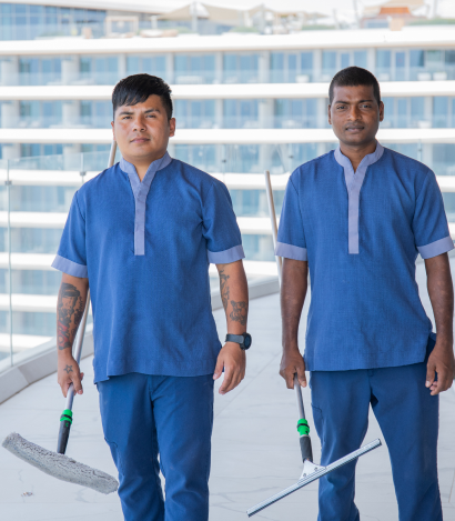 Two staff members in uniform